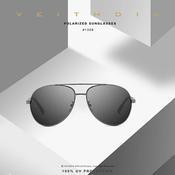 VEITHDIA Moških sončna Očala Classic Vintage Pilotni Polarizirana UV400 Leče, sončna Očala blagovne Znamke Oblikovalec Vožnje Za Moške Očala V1306