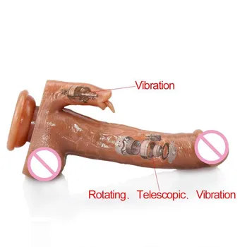 Velik Dildo, Vibrator Dildos Za Ženske Ogrevanje Teleskopsko Vrtenja Dildos Sesalni Jezika Lizanje Klitoris G Spot Stimulator