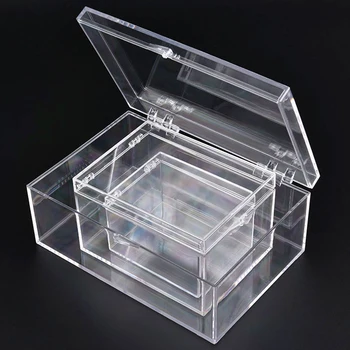 Veliko Velikosti Preglednega Plastična Škatla za Shranjevanje Pravokotne Zbirka Prikazno Polje Nakit del Škatle za Shranjevanje Doma Namizno Dekoracijo