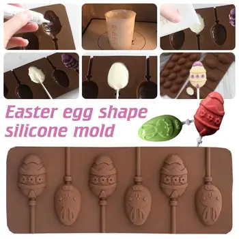 Velikonočno Jajce Obliko Lollipop Silikonsko Plesni Čokolado Ice Cube Plesni 6 Votline Restavracija Dobave