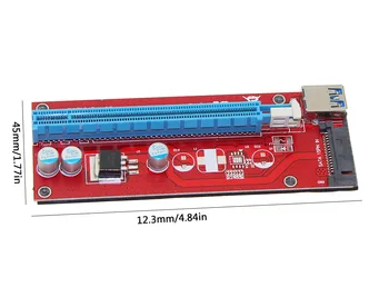 VER007S 0,6 M PCI-E 1X, da 16X Mini Pcie Riser Card Extender PCI Express Adapter With USB 3.0 Podatkovni Kabel 15Pin SATA Napajanje
