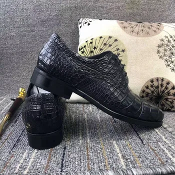 Verodostojno Eksotičnih Pravi Krokodil Trebuh Kože Moško Obleko Čevlje Prave Aligator Usnja, Ročno izdelane Čipke-up moška Oxford Siva Čevlji