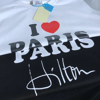 VETEMENTS Ljubim Parizu T-Shirt 2020 Moški Ženske Tonske vezeni logotip VETEMENTS T-majice bombaž jersey VTM Tee Besedilo, grafika