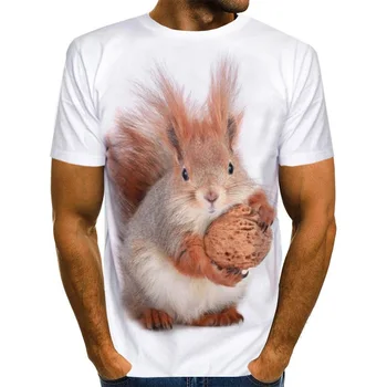 Veverica 3D tisk T-shirt za moške in ženske živali tiskanja srčkan hišne T-shirt vroče prodaje