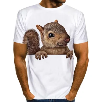 Veverica 3D tisk T-shirt za moške in ženske živali tiskanja srčkan hišne T-shirt vroče prodaje