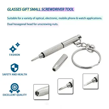 Večfunkcijsko Eyeglass Izvijač Mini Ročno Orodje 3-v-1 Eyeglass Izvijač Sunglass Watch Popravila Kit z Keychain