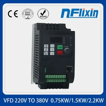 VFD 2200W Frekvenčni pretvornik enofazni 220V Vhod in Tri 380V postopno 2200W 5A NFlixin 9100-1T3-00220G