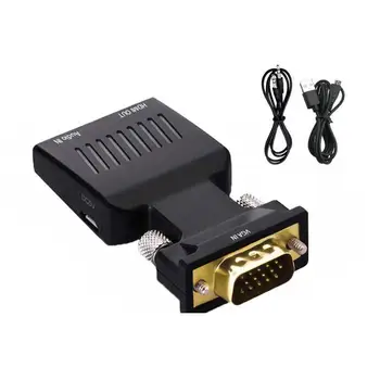 VGA Moški HDMI je združljiv Ženski Pretvornik Z Avdio Kabli 480P/720P/1080P Za PS3/4 HDTV Monitor Projektor Prenosni RAČUNALNIK TV-Polje