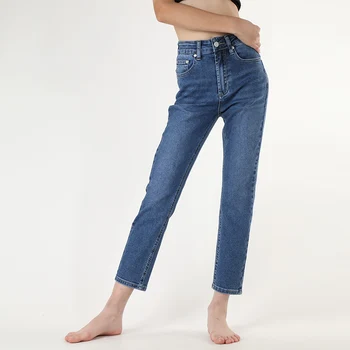 VGOZE Ženske Jeans Mehkega Materiala Oprati Modra Udobno Hlače 2021 Poletje Visoko Pasu Majhne Naravnost Kavbojke Ženskega Jeansa Nova
