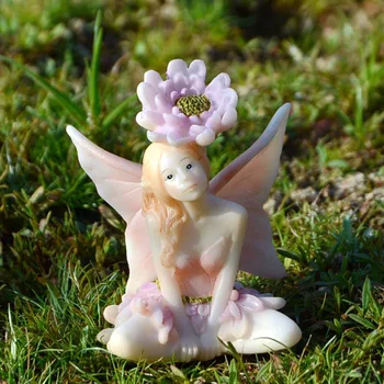 Vila Flower Fairy Vilini Sedel Majhen Ornament Gozd Elf Srčkan Zajec Kawaii Desk Dekor Rojstni Dan Vesel Božič Darilo 2021