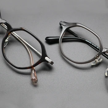 Vintage Acetat Optična Očala Okvir Moški Ženske Kvadratnih Kratkovidnost Recept Titana Očal Okvir Moški Luksuzne Blagovne Znamke Očala