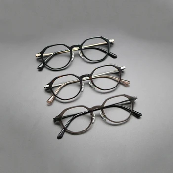 Vintage Acetat Optična Očala Okvir Moški Ženske Kvadratnih Kratkovidnost Recept Titana Očal Okvir Moški Luksuzne Blagovne Znamke Očala