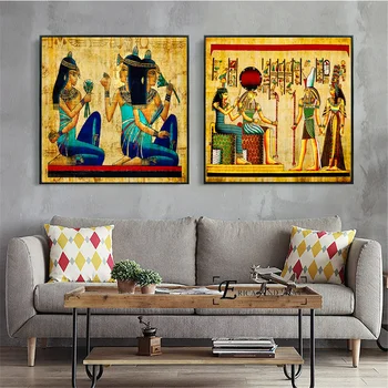 Vintage Egipt Klasičnih Umetnine Plakatov in Fotografij Wall art Dekorativna Slika, Platno, Slikarsko Za Dnevni Sobi Doma Dekor brez okvirja