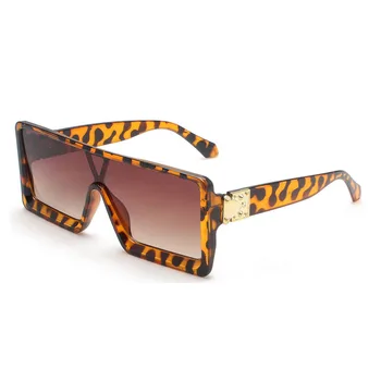 Vintage Oversize Kvadratnih Sončna Očala Luksuzne Blagovne Znamke Black Leopard Velik Okvir Sončna Očala Ženski Odtenki Coulos Očala Modne Blagovne Znamke