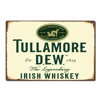 Vintage Tullamore Dew Irskega Viskija S Sedežem 1829 Tin Prijavite Kovinski Znak Kovinski Plakat Kovinski Dekor Steno Prijavite Steni Plakat