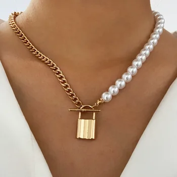 Vintage Žensk nakit Verige estetske biserna ogrlica, na vratu valentinovo oblačila Obesek sestavnih delov Verig Darilo debelo