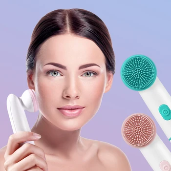 Vodoodporni Silikonski Električni Facial Cleanser Krtačo 2 v 1 Por, Čiščenje Kože, za Nego Massager Obraz Čiščenje Ščetke