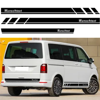 Vrata avtomobila Strani Decals Skirt3pcs Proge Nalepke Za Volkswagen Wunschtext Transporter T4 T5 T6 DIY Auto Tuning Oprema
