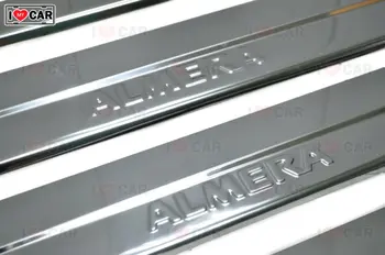 Vrata polico za Nissan Almera G15 obdobje 2013-2018 izvažajo ploščo stražar iz nerjavečega okenske police zaščitnik nalepke avto styling okrasni dodatki