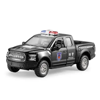 Vroče darilo 1:32 Ford F150 policija pickup zlitine, model,simulacija kovinski zvok, svetloba in potegnite nazaj,igrače za otroke,brezplačna dostava