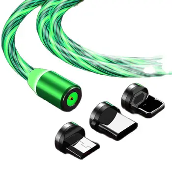 Vroče LED Tok Svetlobni Svetlobne Magnetni USB Kabel Za iPhone 12 XR X 7 8 Mikro-USB Polnilnik Hitro Polnjenje Magnet Polnjenje USB-C T