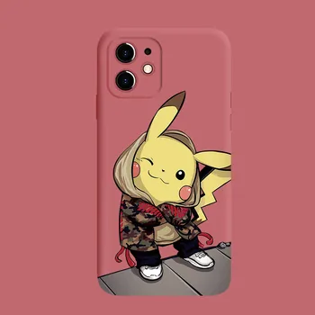 Vroče Prodaje 1PCS POKEMON Pikachu Anime Primeru Telefon Tekoče silikagel Apple Iphone Huawei Telefon Dekoracijo Daril I1