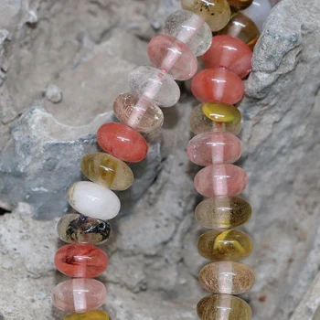Vroče prodaje multicolor lubenica kamen turmalin 5x8mm kristalno rondelle abakus svoboden kroglice nakit, izdelava 15inch F137GS