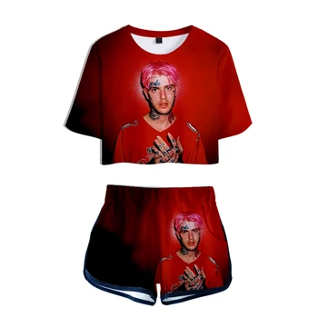 Vroče Prodajo Dveh Kosov, ki Postavlja Ženske Določa Mehka T-shirt Elastične Hlače Priljubljena Lil Peep Vrhovi + Modis Vroče Seksi Puloverju Tiskanja Poletje