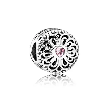 Vroče slog 925 sterling srebro čar Pando kroglice za ženske modni srebro krog ljubezni kroglice čar DIY nakit darilo