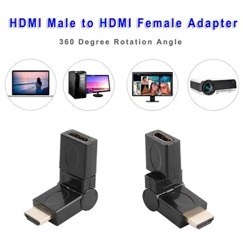 Vse okoli 360-Stopinjski Zasuk Vrtljivi 4K 3D HDMI je združljiv Moški-Ženski Kabel Nastavljiv Adapter Pretvornik Priključek