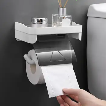 Wall Mount Toaletni Papir Držalo za Telefon Polica 304 Jeklo Toaletni Papir Roll Imetnik Tkiva Imetnik Kopalniške Opreme