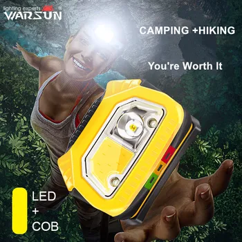 Warsun Tule 2021 Novo Oblikovanje Visoke Kakovosti Nepremočljiva Vodja Svetlobe Mini Baterije Led Žaromet Za Pohodništvo