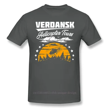 Warzone Verdansk Helikopter Ture Tiskanja Bombaža T-Shirt Camiseta Hombre Avanturo Igre COD Black Ops Za Moške, Modni Ulične