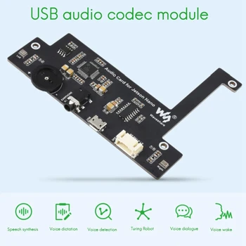 Waveshare Audio Codec Modul za Jetson Nano USB Audio Codec Gonilnik za Zvok brez Kartice Sinteza Govora Modul