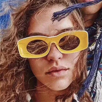WOENFEL Luksuzni sončna Očala Ženske Nova Modna sončna Očala Konkavno Ogledalo Osebnosti, Kontrast, Barvo Okvirja Oblikovalec Kvadratnih Očala