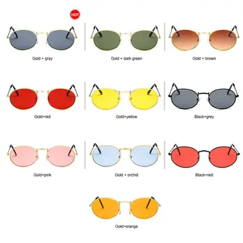 WOENFEL Vintage sončna Očala Ovalne Modni Retro sončna Očala Ženske Luksuzne blagovne Znamke Oblikovalec Očala Ženske Kovinski Okvir za Očala