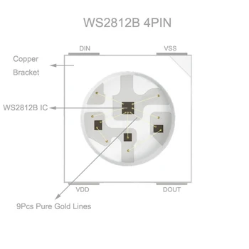 WS2812B WS2812 Led Trakovi Posamezno Naslovljive Smart RGB Svetlobe Črno/Beli PCB Vodoodporno IP30/IP65/IP67 5 Led Žarnico, Trak