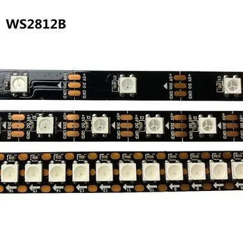 WS2812B WS2812 Led Trakovi Posamezno Naslovljive Smart RGB Svetlobe Črno/Beli PCB Vodoodporno IP30/IP65/IP67 5 Led Žarnico, Trak