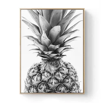WTQ Črno Belo Drevo Palme, Listi Wall Art Platno, Slikarsko, Plakati, Tiskanje Nordijska Rastline Ananasa Minimalistično Dekoracijo Doma