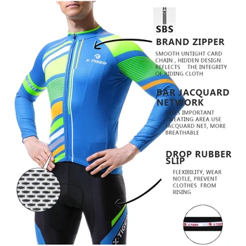 X-Tiger Long Sleeve Kolesarjenje Jersey Dihanje Ropa Ciclismo Izposoja Oblačil Za Šport Kolo Kolesarjenje Oblačila Za Moške