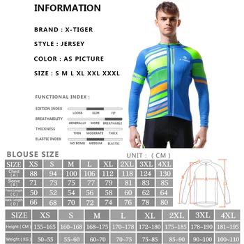 X-Tiger Long Sleeve Kolesarjenje Jersey Dihanje Ropa Ciclismo Izposoja Oblačil Za Šport Kolo Kolesarjenje Oblačila Za Moške