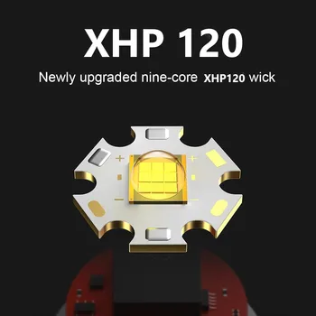 XHP120 Močna LED Svetilka 18650 Polnilna LED Svetilko Svetlobe XHP90 Svetlo Taktično Svetilko Usb Ročno Svetilko Lov Luč