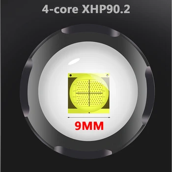 XHP90.2 Super Svetla Zoomable Led Dvojno Glavo Svetilka Nepremočljiva Polnjenje Baklo Delo Svetlobe, Pozornosti Floodling Luč