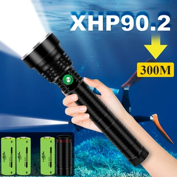 Xhp90 podvodni xlamp xhp70 potop led svetilka močna svetilka svetilka nepremočljiva potapljanje 26650 or18650 lov scuba bliskavica