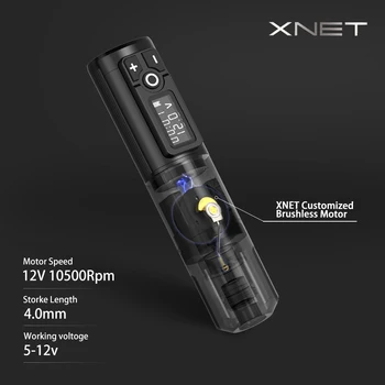 XNET Elite Wireless Tattoo Pero Pralni Močan brez jedrne Motornih 2000mAh Baterija Litij-Digitalni LED Zaslon za Umetnika Telo
