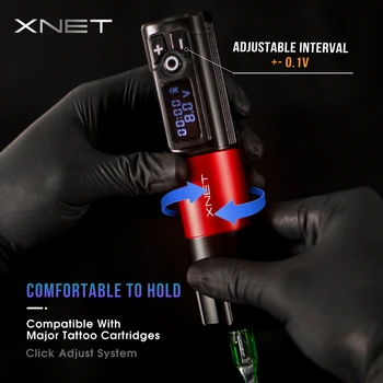 XNET Elite Wireless Tattoo Pero Pralni Močan brez jedrne Motornih 2000mAh Baterija Litij-Digitalni LED Zaslon za Umetnika Telo