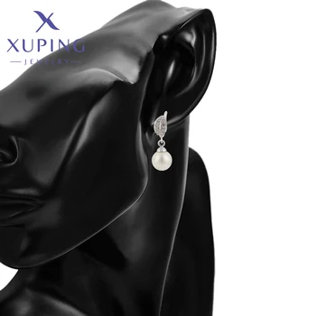 Xuping Nakit Najnovejše Modne Imitacije Pearl Listov, ki so Oblikovani Uhani za Ženske Elegantni Darilni 20048