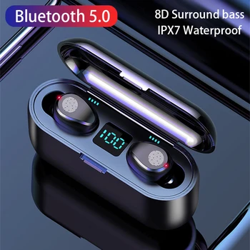 XVIDA F9 TWS Slušalke Brezžične Slušalke Polnjenje Box Šport Bluetooth 5.0 Slušalke igre Čepkov z Mic Za polnjenje pametni telefon