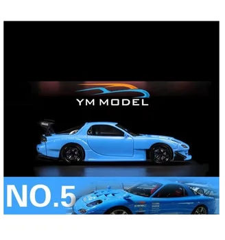 YM Model 1:64 Mazda RX7 Amemiya Modro / Črno Smolo Model Avtomobila