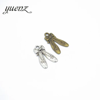 YuenZ 20 kos 2 barva Starinsko Kovinsko srebrne barve Čevlji Čare Obeski Za Nakit, Izdelava Diy Ročno izdelan Nakit 20*12 mm N114